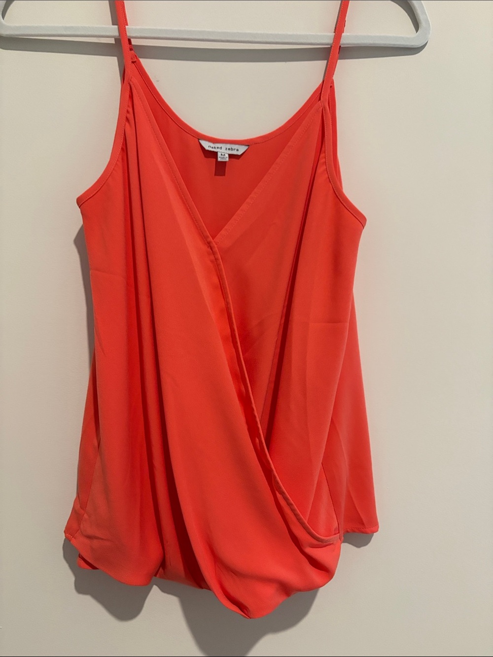 Naked Zebra Coral-Orange Surplice Cami